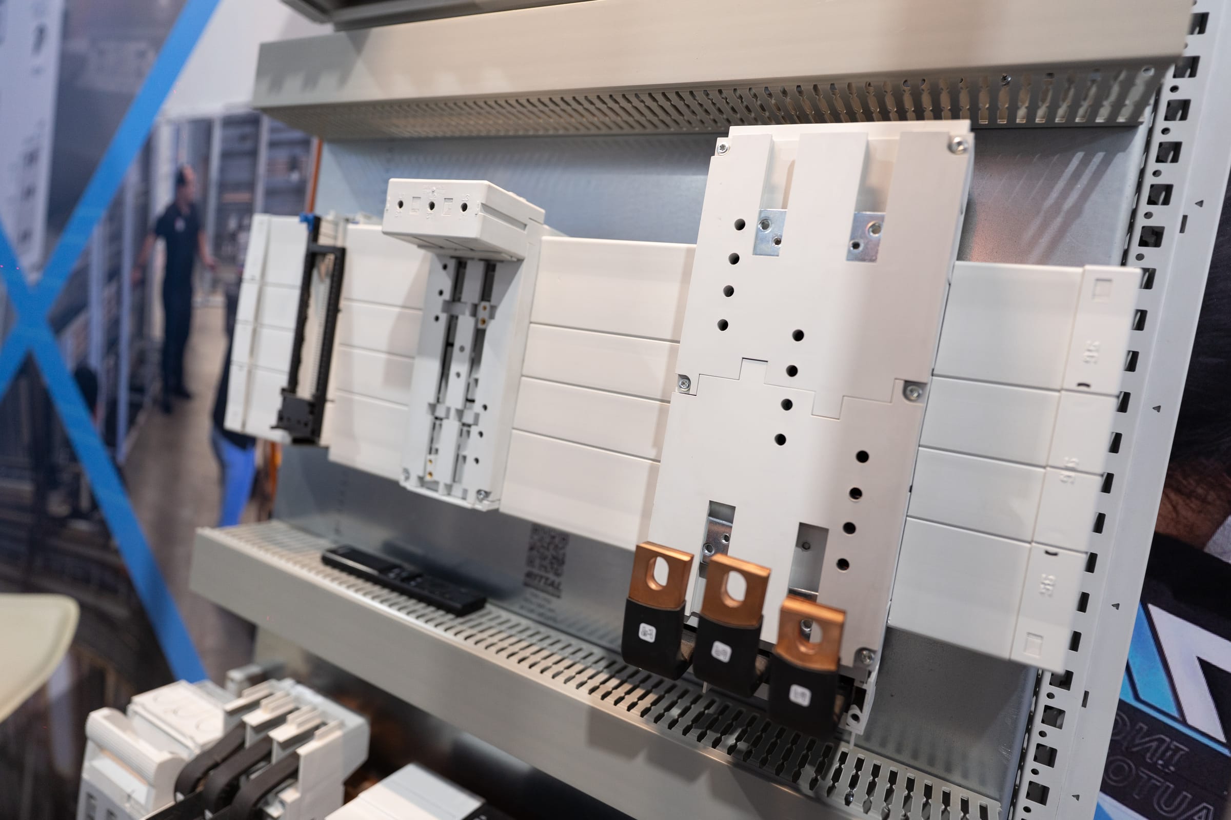 Rittal electrical components and busbars on display